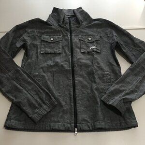 Nike 6.0 Lightweight Zip Up Jacket Women Medium Gray Windbreaker Cotton Linen